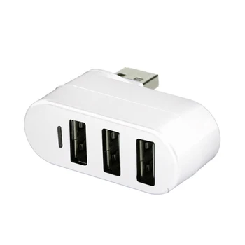 

3 Port USB 2.0 Mini Rotate Splitter Adapter Hub No Driver For PC Laptop Computer