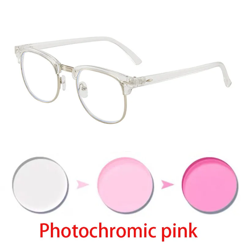 Myopia Glasses Anti Blue Light Photochromic Diopter SPH