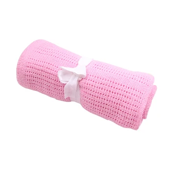 

Boy Girl Crochet Baby Swaddle Home Cotton Blend Breathable Warm Towel Wrap Blanket Infant Supplies Soft Washable Sleeping Bath