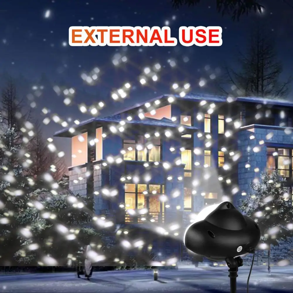 Christmas LED Snowfall Projector Light Waterproof IP65 Outdoor Indoor Snowflake Spotlight With Remote Control For Xmas Party