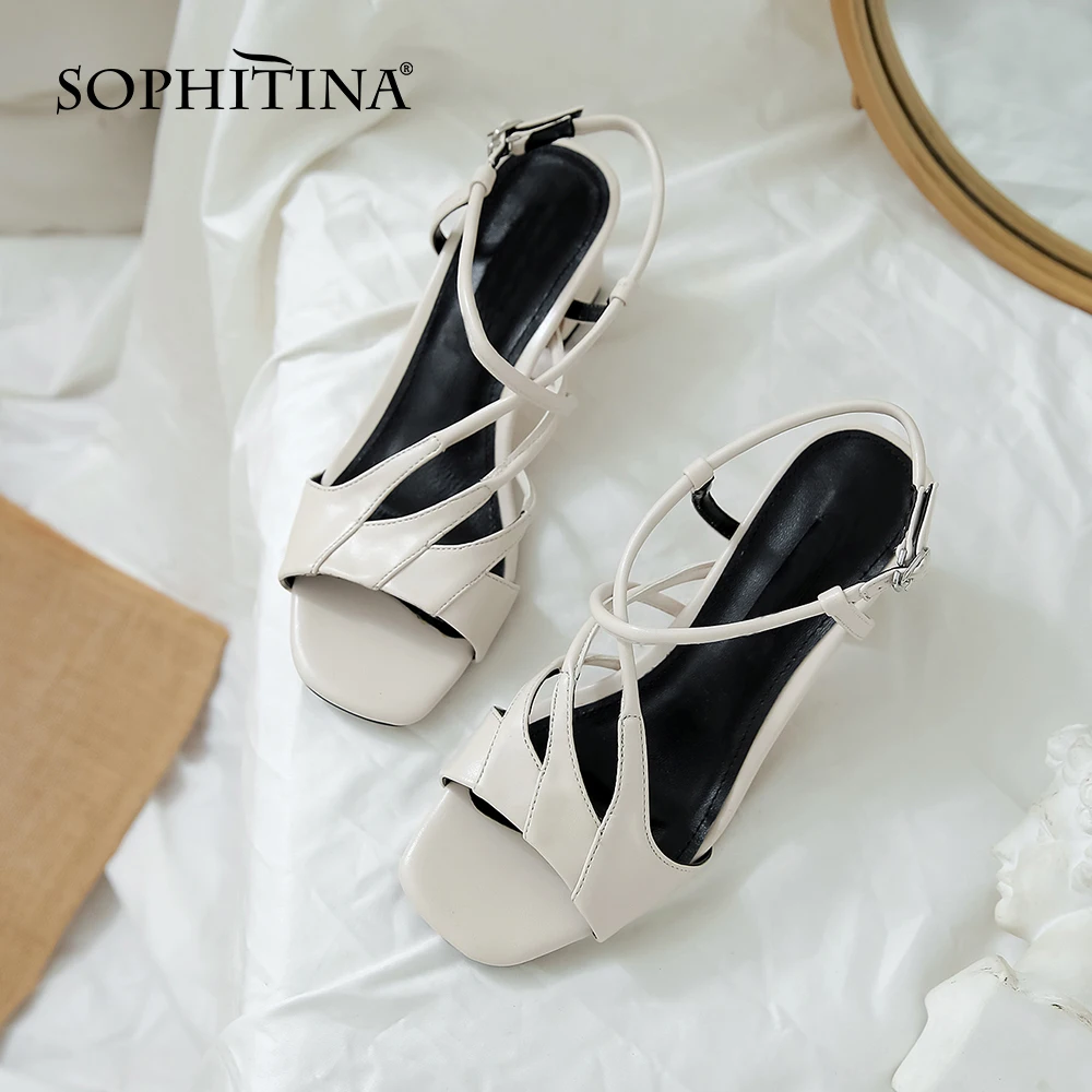 SOPHITINA/модные босоножки Женские летние туфли с квадратным носком на толстом