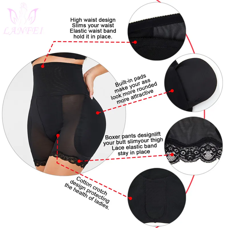 LANFEI Hip Enhancer Control Panties High Waist Seamless Butt Lifters Women Push Up Big Fake Ass Body Shaper Sexy Mesh Shapewear tummy control shapewear