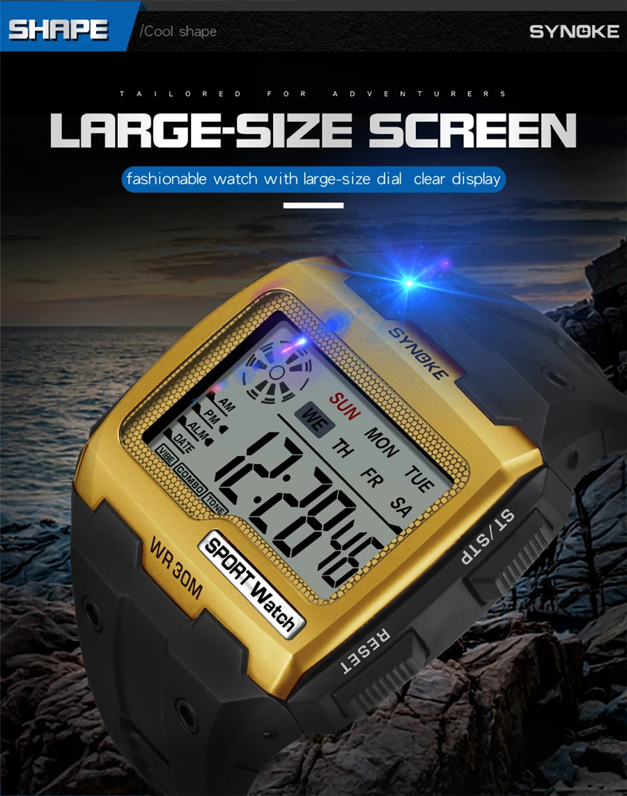 Men's Digital Watch Men Sports Wristwatch LED Dual Time Pedometer Alarm Clock 50M Waterproof Military Watches Relogios Masculino