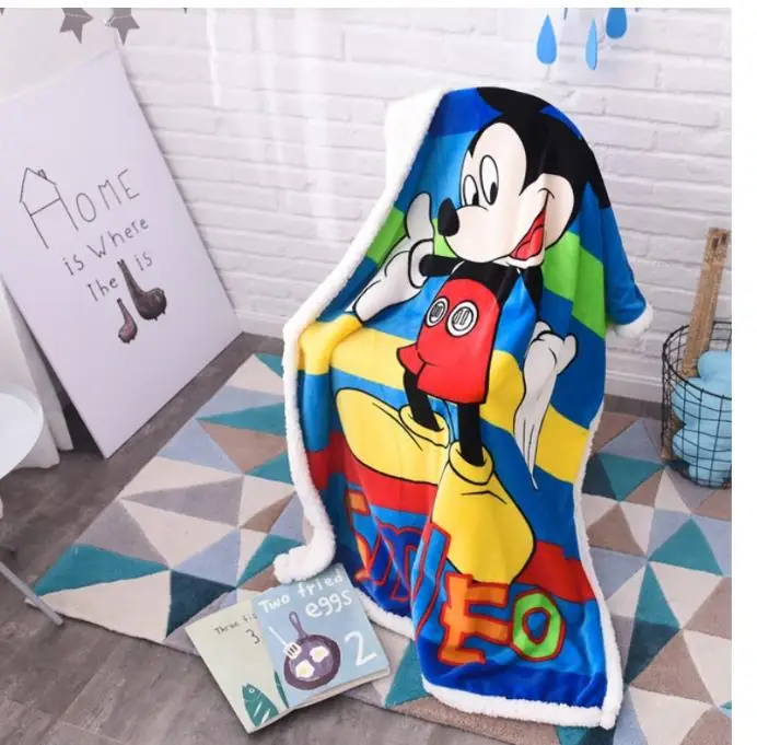 100x140 см disney Микки Маус осень и зима одеяло Новое Детское одеяло Минни мультфильм утолщенные Бархатные Одеяла