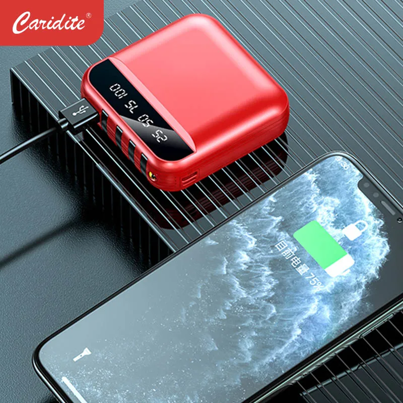 

Caridite Power Bank 10000mAh Fast Charging Powerbank For i Phone 12 Pro Max Mini mobile Phone Portable External Battery Charger