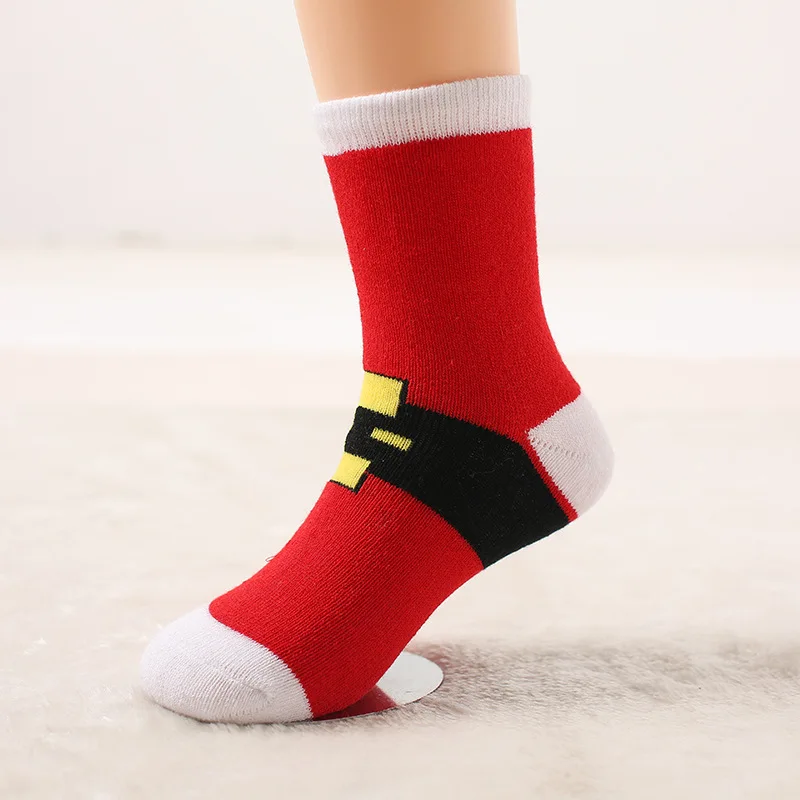 Новые утепленные детские носки милые рождественские детские носочки с героями мультфильмов на осень и зиму для детей возрастом от 1 года до 7 лет - Цвет: 01