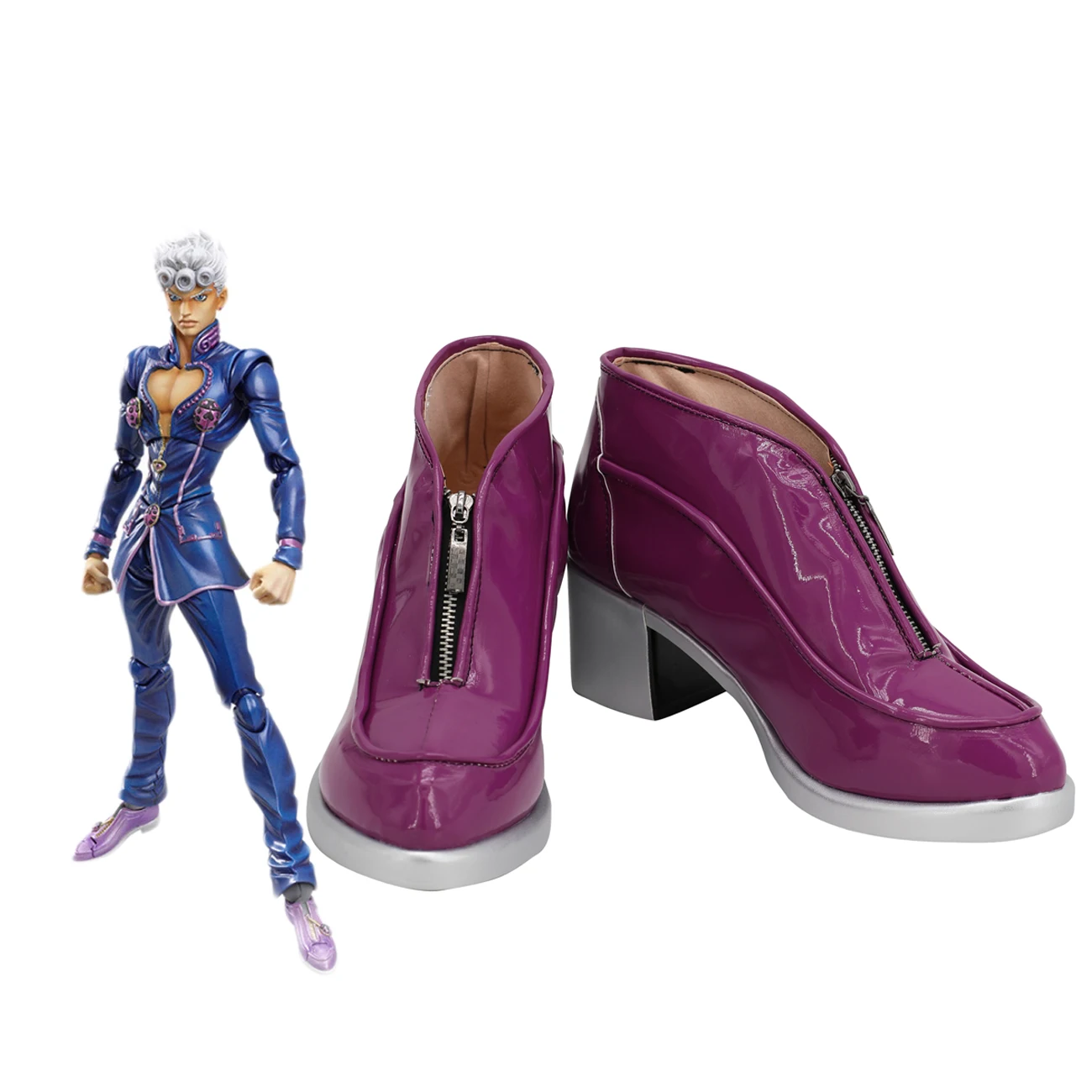 

Туфли для косплея JoJo Day Purpel, фиолетовые сапоги для косплея по индивидуальному заказу