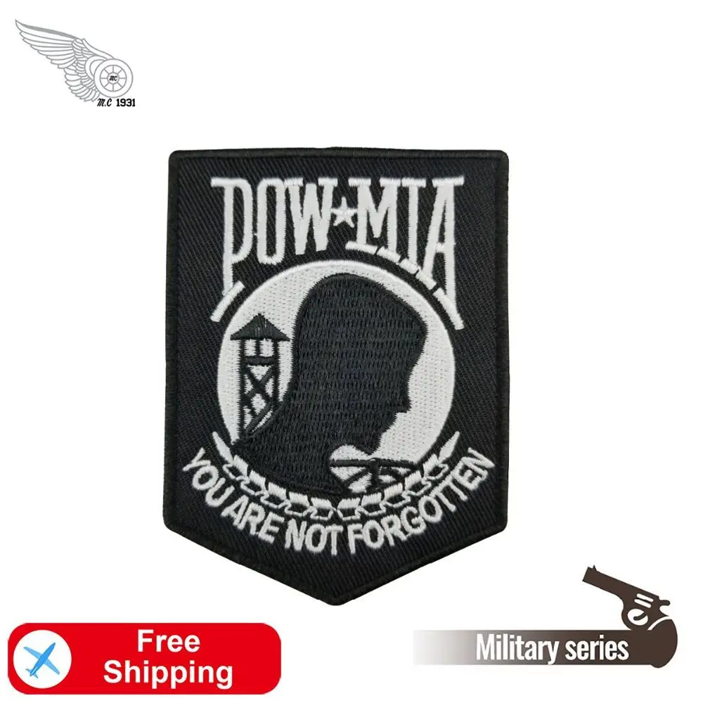Нашивки с вышивкой Pow Mia Прочные Военные аппликации помощью утюга для одежды