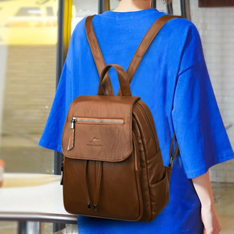 Женский кожаный рюкзак, рюкзак через плечо для женщин,, рюкзак для путешествий, Mochila Feminina, элегантный дизайн, Sac A Dos