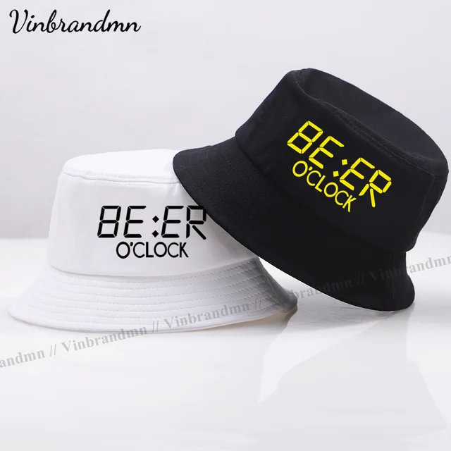 100% cotton funny BEER OCLOCK print men fisherman hats cool summer funny men  women bucket hat outdoor panama fishing cap - AliExpress