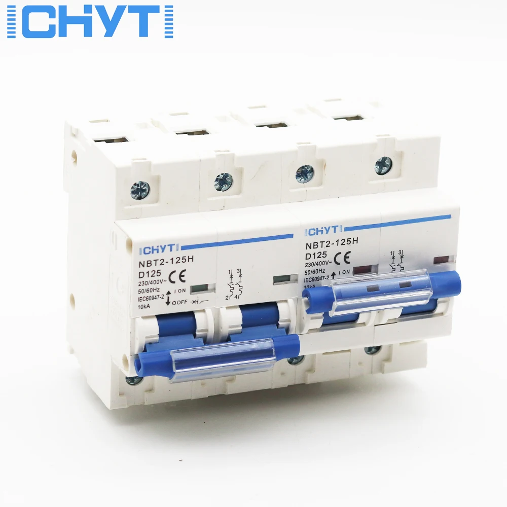 

2P 100A 125A MTS Dual power Manual transfer switch Inter Lock Circuit breaker MCB 50HZ/60HZ 400V