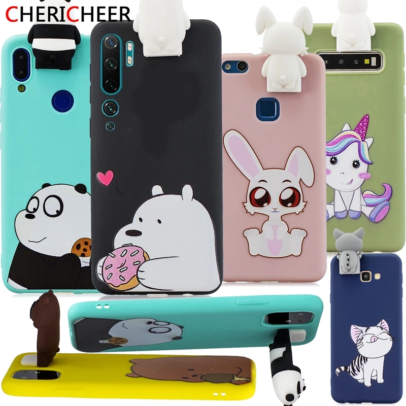3D Cartoon Rabbit Stand Toys Mi Note 10 Case For Xiaomi CC9 Pro Silicone Dolls Cover |