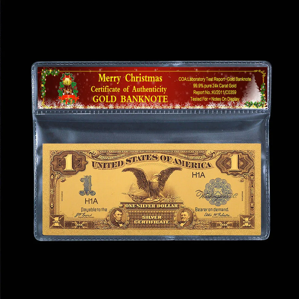 5pcs 1863 Year 100 Dollar 24k Gold Banknote Colorful World Paper Money Gifts 