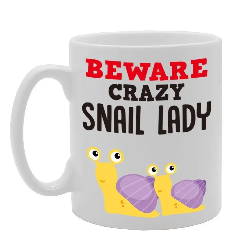 Beware Crazy Fox/Frag/Snail Lady 10 унций кружка забавная керамическая для кофе с