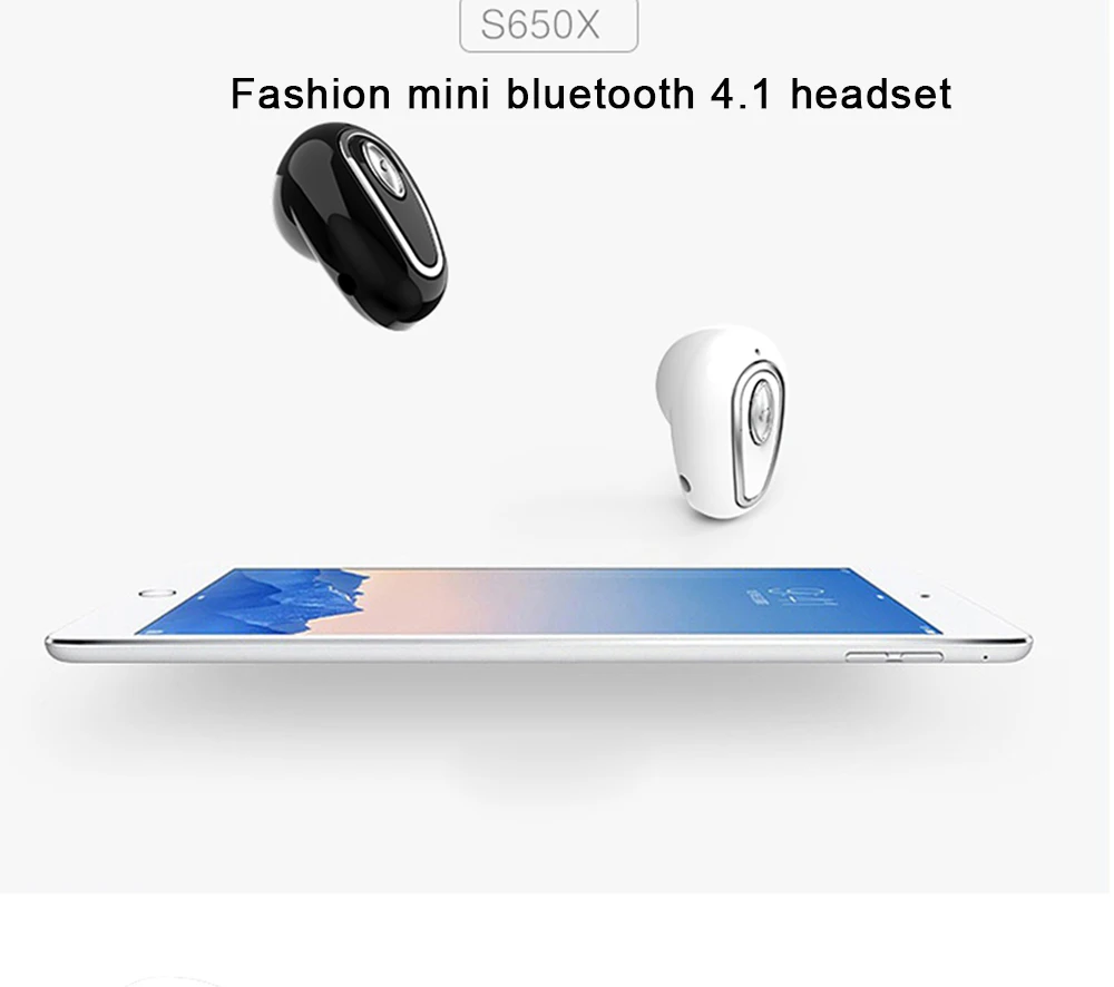 S650X Беспроводные Bluetooth 4,1 наушники-вкладыши мини одиночные спортивные наушники с микрофоном гарнитура наушники для IPhone смартфон