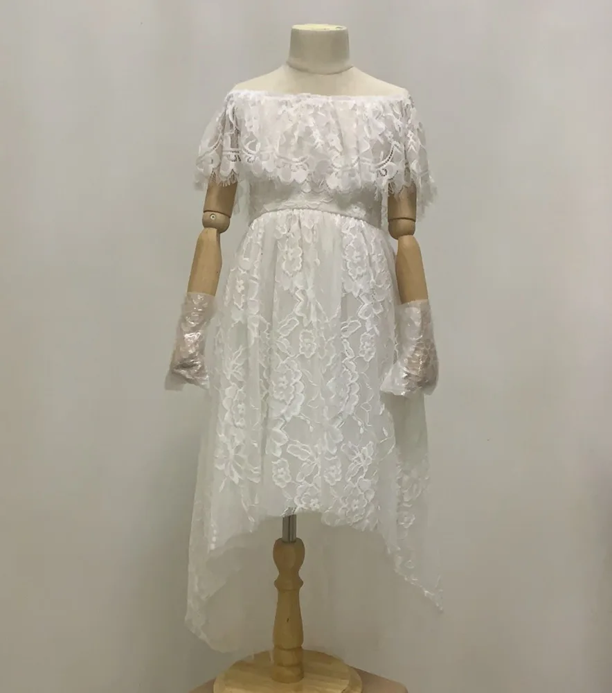 Г. Новое Стильное платье для девочек с высокой талией белое кружевное платье принцессы с открытыми плечами для свадебной вечеринки, детская одежда E17126