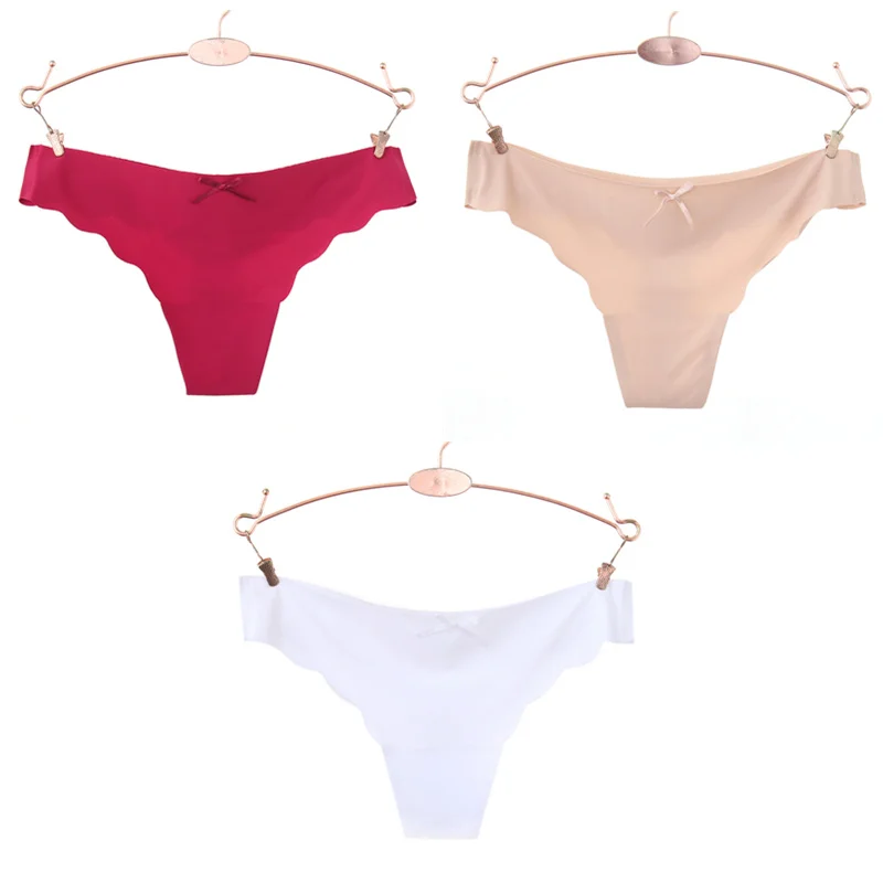 3pcs/lot Seamless Ladies Thong Low Waist Women Sexy G String Solid Underwear Panties Wholesale Lots Bulk 20 - Цвет: 10