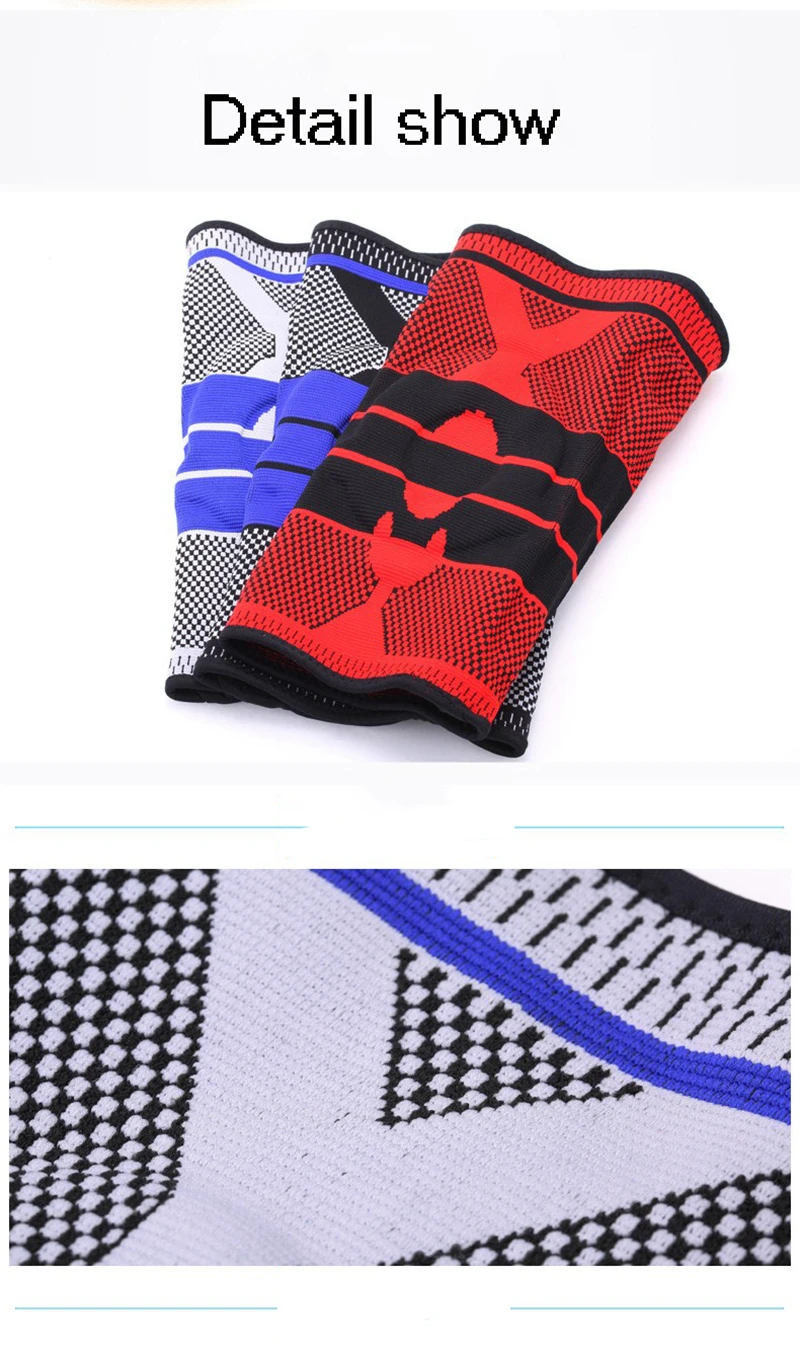 1 PCS Silicone Padded Knee Pads Supports Brace Basketball Fitness Meniscus Patella Protection Kneepads Sports Safety Knee Sleeve (9)