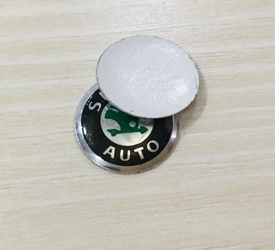 14mm Skoda Green A 10 шт. 14 мм 16 мм 21 мм Автомобильный Брелок дистанционного управления с ключом эмблема значок радио кнопка наклейка для Opel MINI Citroen Suzuki peugeot Volvo Fiat - Цвет: 14mm Skoda Green A
