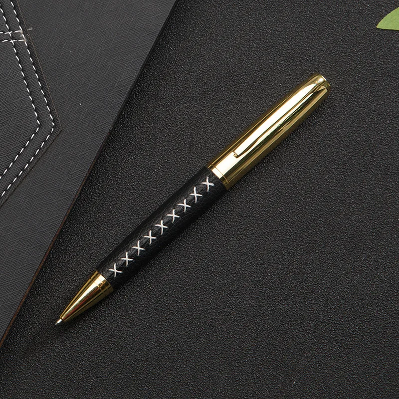 Manufacturers Metal Beads Multi-color 6 PCS PU Leather Ball Pen Meeting  Record Pen Classic Business Metal Pen Gift - AliExpress