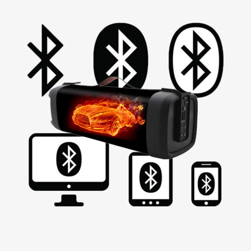 Колонка портативный Bluetooth мини динамик с fm-радио водонепроницаемый сабвуфер беспроводной Loundpeakers и держатель для телефона