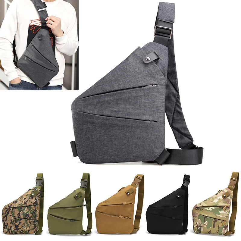 Mens Genuine Leather Sling Bag Anti-Theft Waterproof Shoulder Backpack Crossbody Chest Pack