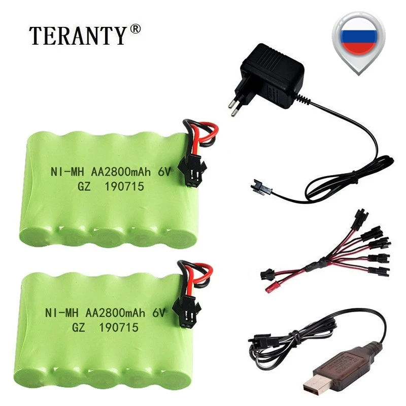 6v 2800mah перезаряжаемая батарея + зарядное устройство для Rc игрушки автомобили