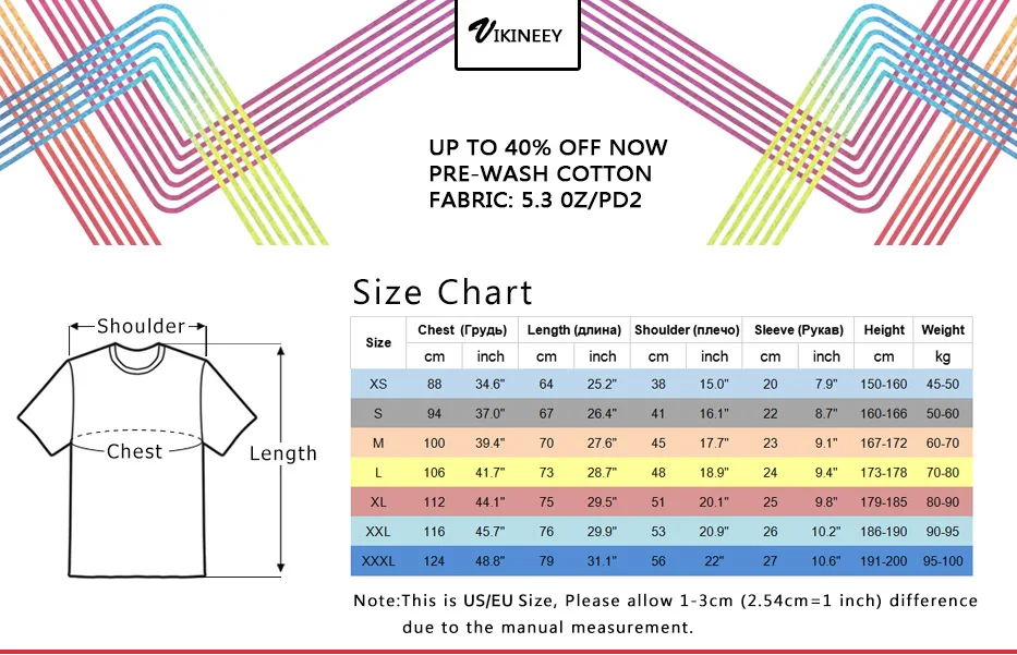 'White Lives Matter' T-Shirt - Storlekstabell