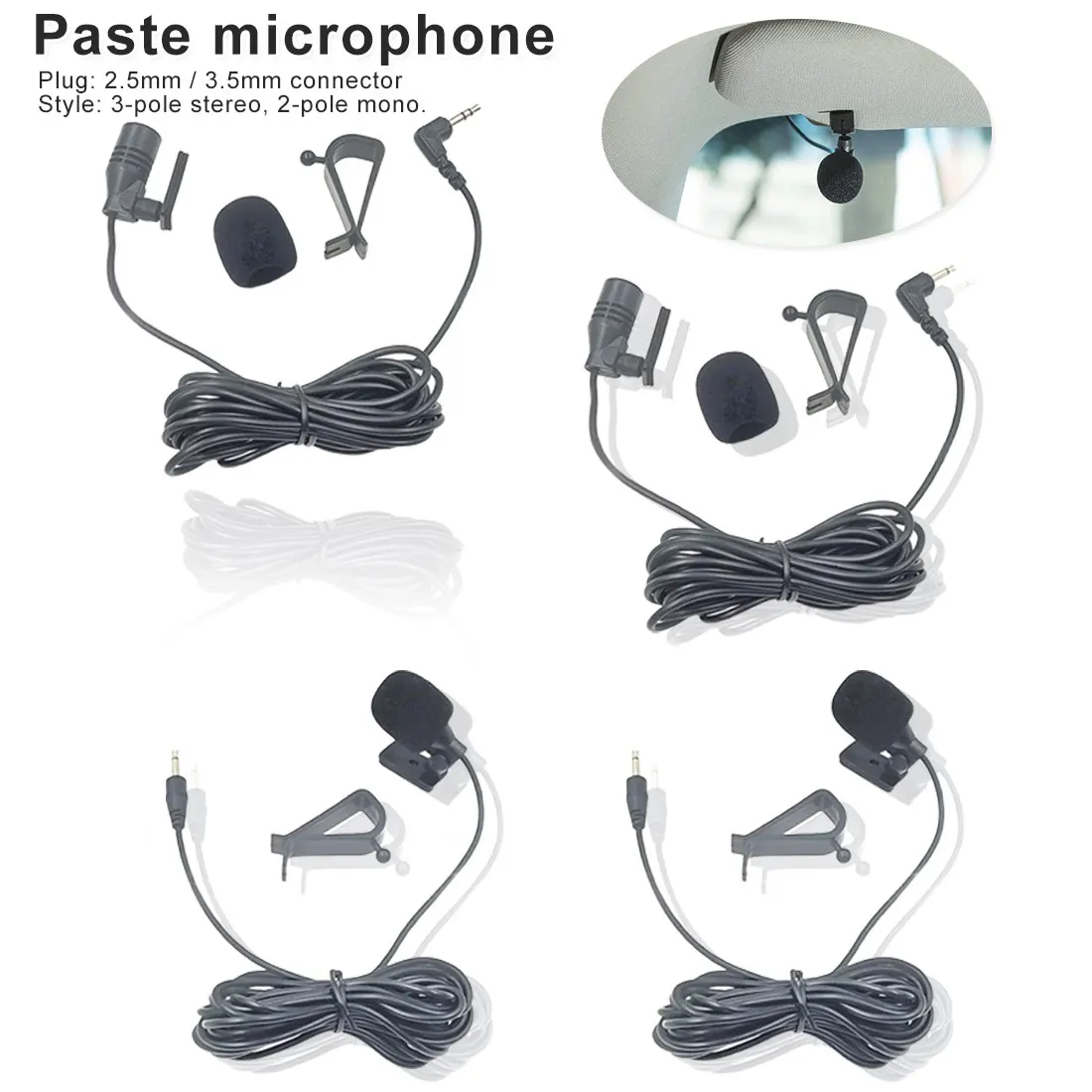 

2.5mm/3.5mm 3M Length Bluetooth Microphone Car Radio Receiver external dvd microphones gps car external bluetooth