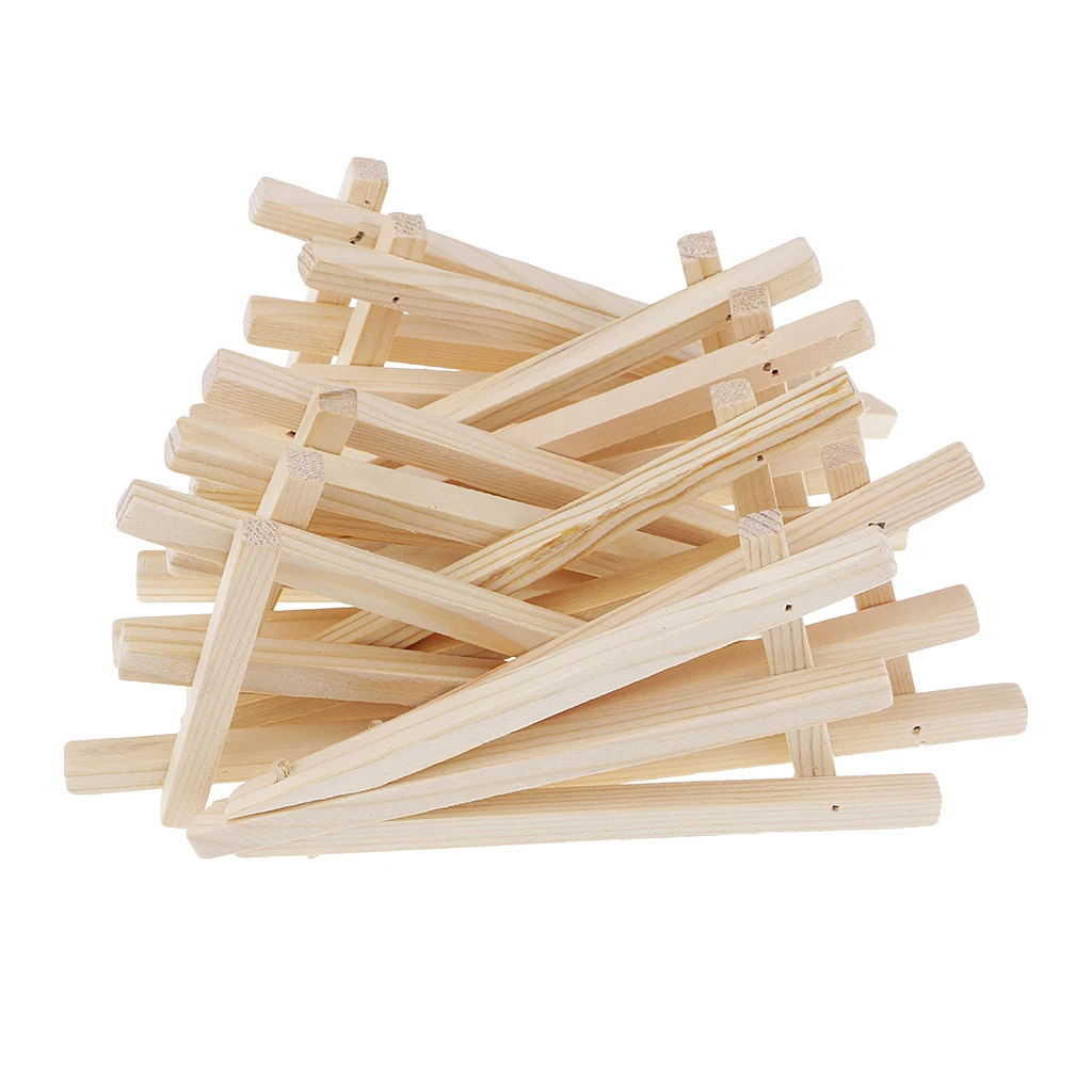 10Pcs Portable Wood Tripod Tabletop Display Easel for Artist Painting, Sketching, Displaying Photos, Decorative Plates and More