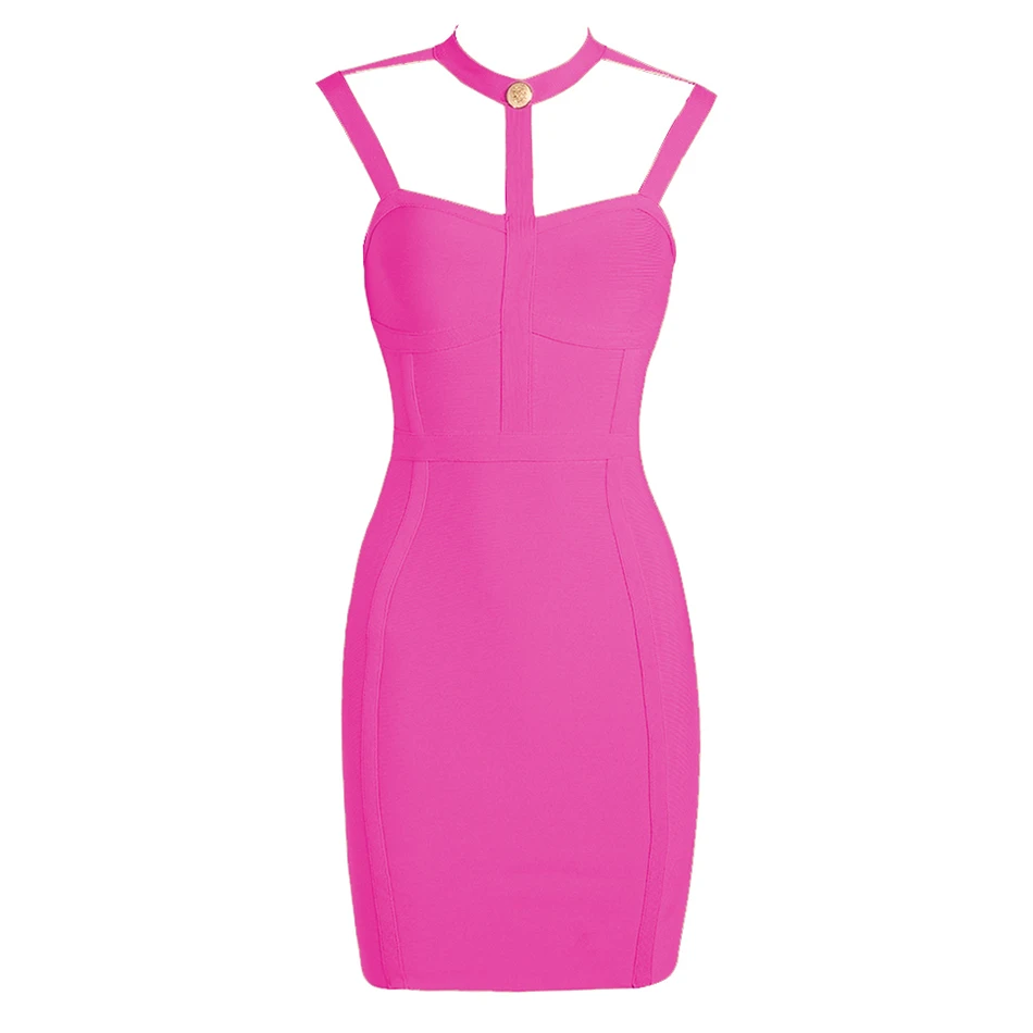 Amily. c новое летнее стильное сексуальное Бандажное мини-платье на пуговицах, модное дизайнерское платье знаменитостей, розовое красное платье