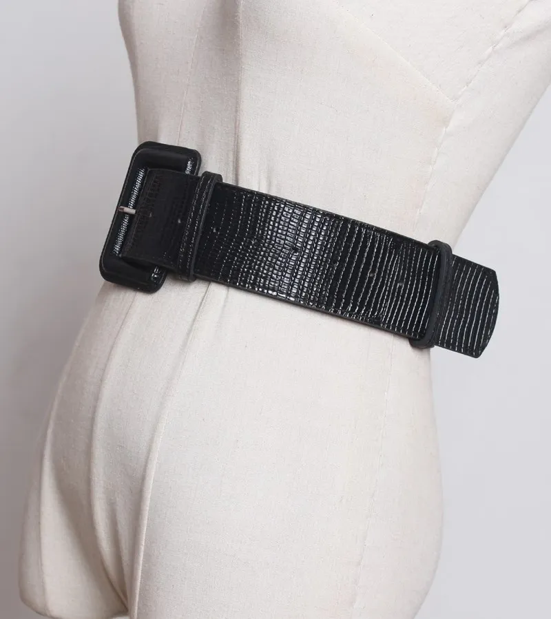 Дизайн Ceinture большой Femme кожаный широкий женский поясной ремень модная квадратная игла с пряжкой корсет черный коричневый пояс для платья