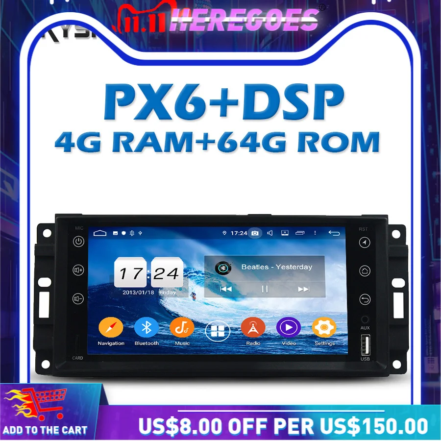 PX6 DSP Android 9 0 64G + 4G LTE автомобильный dvd плеер GPS карта радио wifi Bluetooth 5 для Jeep Sebring Grand