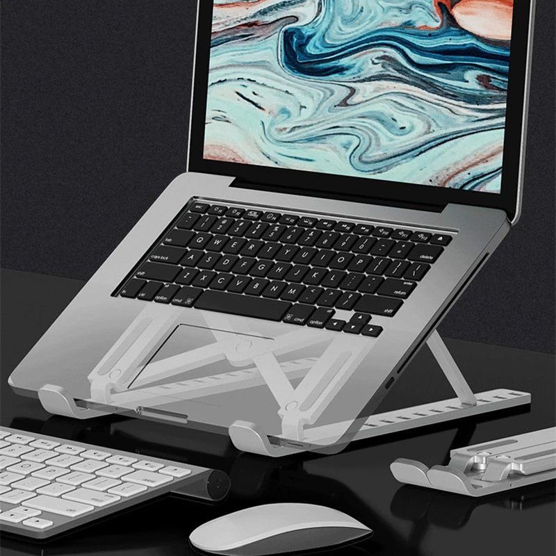 Soporte plegable de aleación de aluminio para ordenador portátil MacBook Pro, soporte para tableta