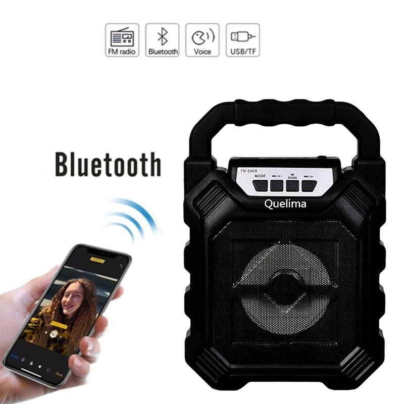 AABB-Quelima S688 Bluetooth динамик Портативный Красочный светодиодный беспроводной динамик стерео музыка объемный fm-радио открытый динамик- Cool