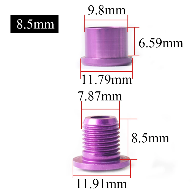 MTB Bike Chainring Screws 6.5mm Aluminum Alloy Chain Ring Bolts Single/Double or Three Plate Crank Parts Cycling Accessories