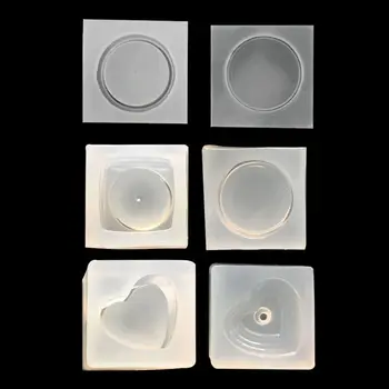 

3 Shapes Containers with Lid Silicone Resin Mold Flower Pot Ashtray Resin Molds