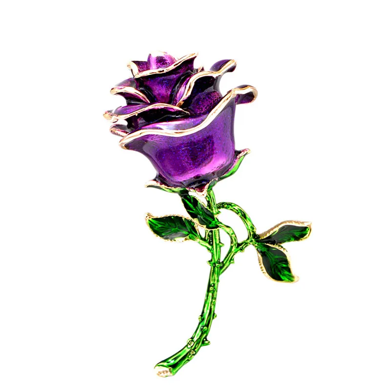YoungTulip эмаль Роза цветок брошь на шпильке Элегантные Броши для женщин свадебный