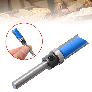 

1pc 6.35mm Cemented Carbide Template Router Bit 1/2" 1/4" Shank Woodwork Flush Trimming Hand Tool Wood Grove Cutter