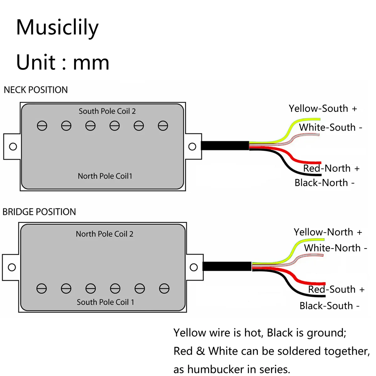 Wilkinson M-Serie Keramik Mini Humbucker Tonabnehmer (Steg) Für Les Paul/Firebird – Chrom, 6,3K Widerstand, Für E-Gitarre