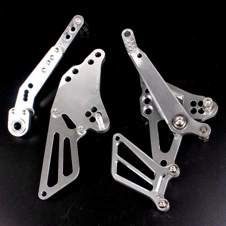 CNC регулируемые Rearset подножки для Suzuki GSXR1000 2009 2010 K9 мотоцикл Алюминий Серебро