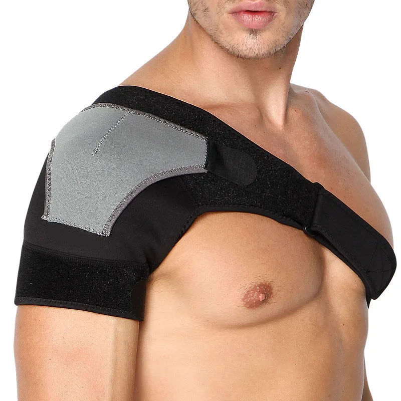 

Adjustable Breathable Gym Sports Care Single Shoulder Support Back Brace Guard Strap Wrap Belt Band Pads Black Bandage Men/Women