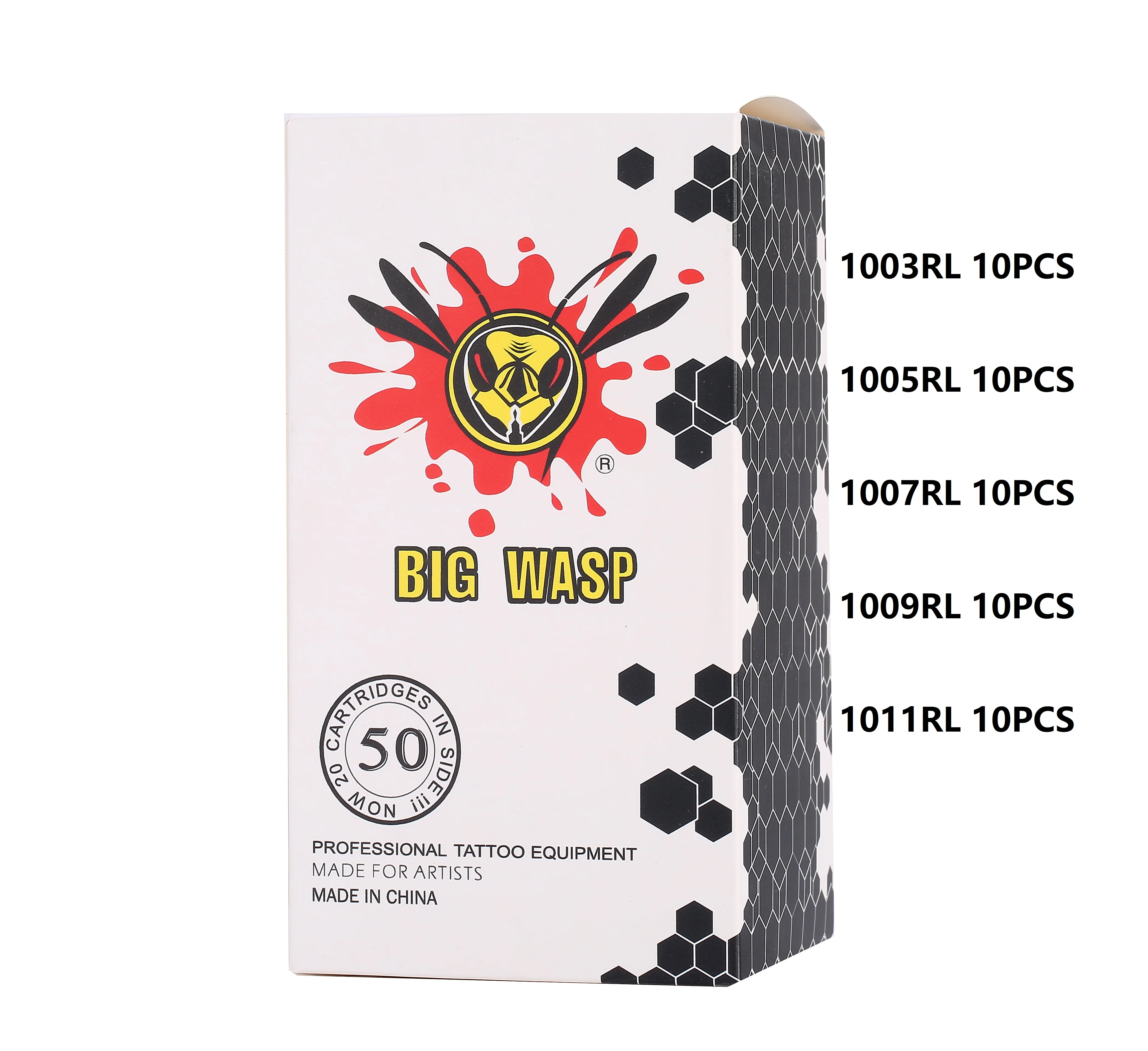 

BIGWASP 50pcs/box Assorted Tattoo Needle Cartridges Round Liner 1003RL 1005RL 1007RL 1009RL 1011RL Tattoo Supplies