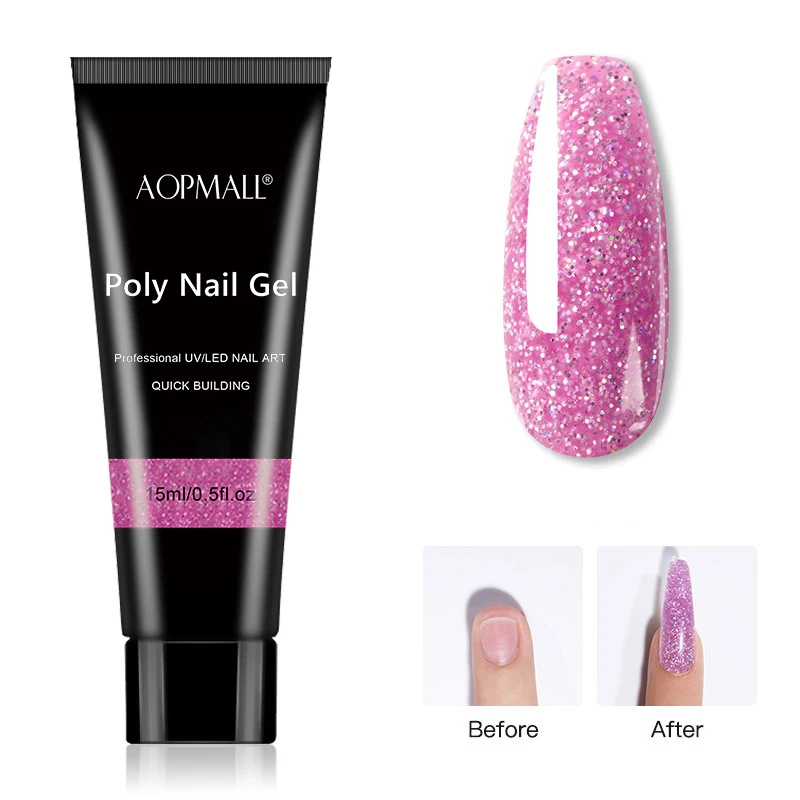 AOPMALL® Poly Nail Gel Set Extension Glue Kit For Manicure Set Nail UV/LED Acrylic Nail Polish Kit Nail Art Tool AOPMALL® Poly Nail Gel Set Extension Glue Kit For Manicure Set Nail UV/LED Acrylic Nail Polish Kit Nail Art Tool