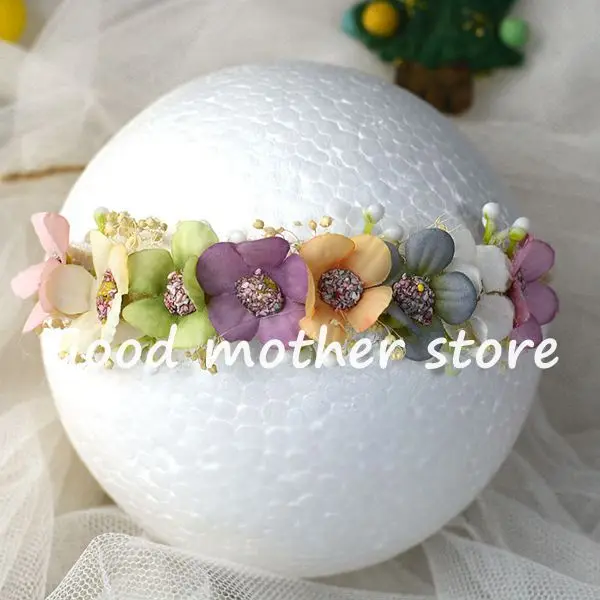 Newborn Photography Prop Baby Headband Floral Infant Headwear Baby Princess Girl Hair Accessories Cute Props