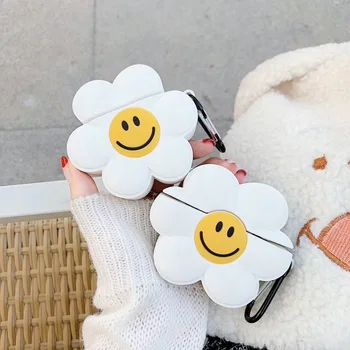 

Cute Charging Headphone Case cover keyring Luxury 3D Smiley Sun flower Bluetooth Wireless Silicone Case for Apple Airpods pro 2