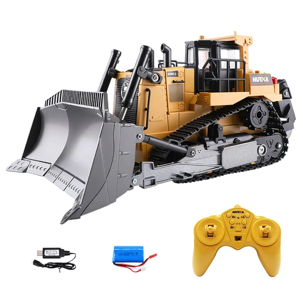 Best Deal HUINA 1569 Remote Control Truck 8CH RC Bulldozer Machine on Control Car Toys for Boys Hobby Engineering New Christmas Gifts