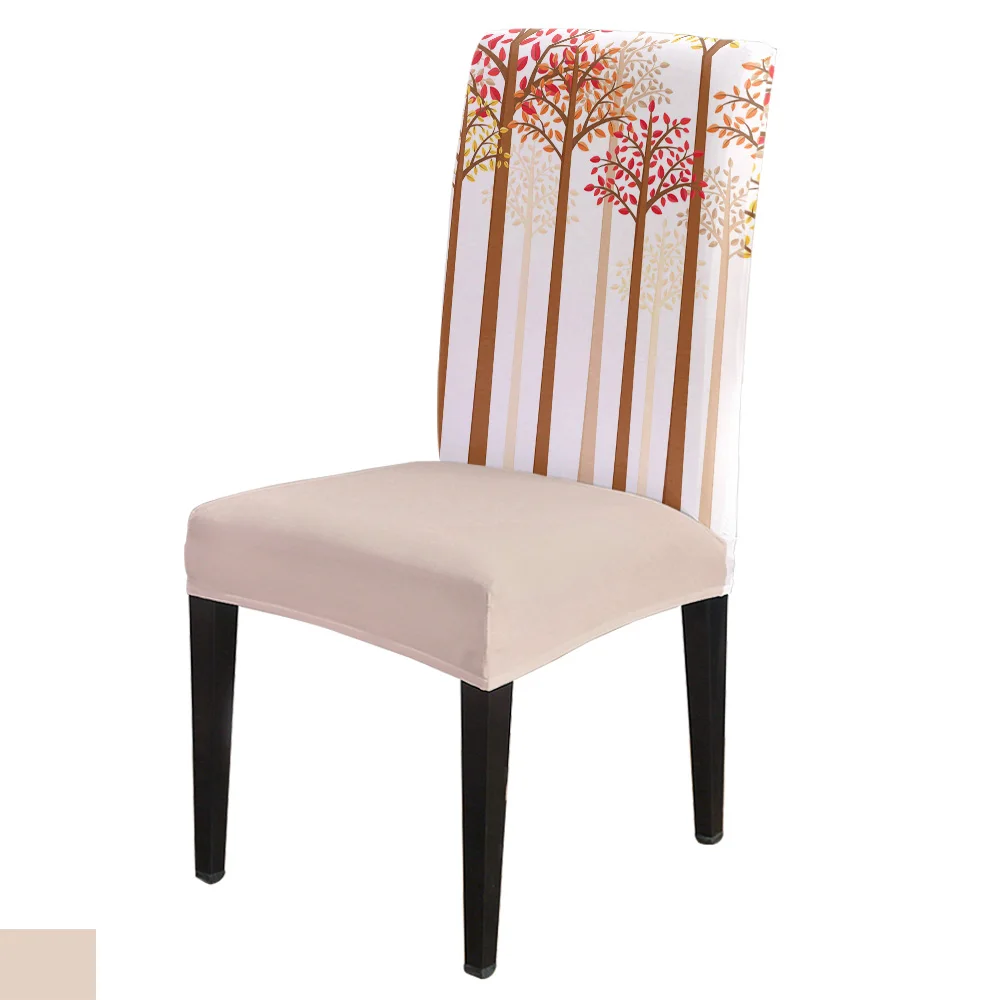 Dining Chair Covers Autumn Leaves Tree Trunk Modern Elastic Printing Hotel Wedding Home | Дом и сад