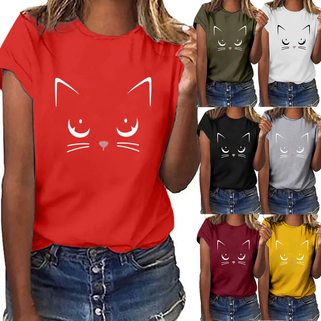 Футболка с котами Happy Kawaii Meow Mom Life Love модная уличная футболка графикой Хлопковые