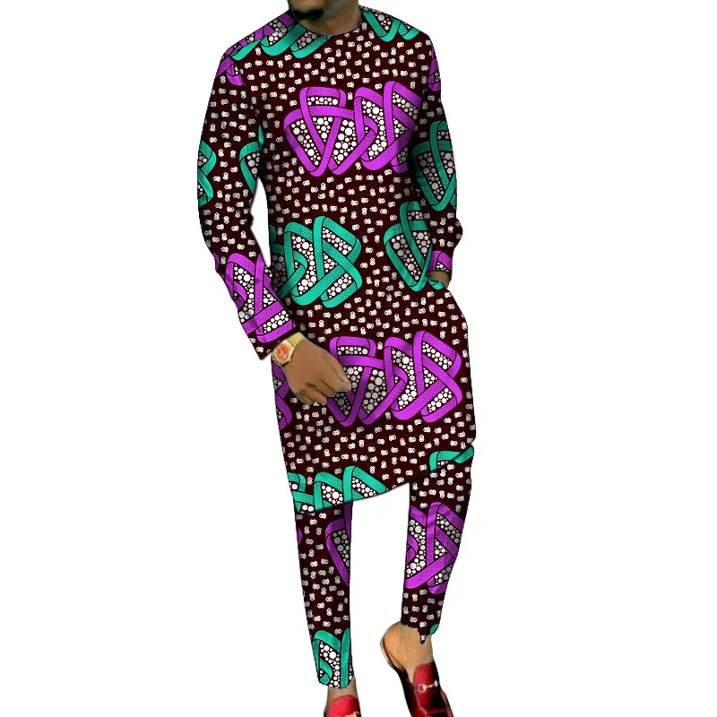 Dashiki Print Men's Long Shirts+Trousers Custom Made Pant Sets Ankara Fashion Male Groom Suits Plus Size African Party Clothes Dashiki Print Men's Long Shirts+Trousers Custom Made Pant Sets Ankara Fashion Male Groom Suits Plus Size African Party Clothes